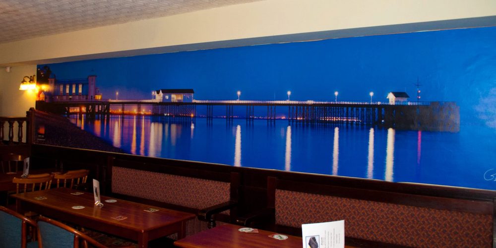 Cefn Mably Hotel Wall Display Of Penarth Pier At Night 3 1000x500 