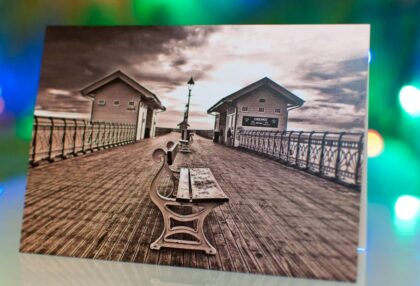 Black and white Greeting cards of Penarth Pier